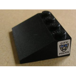 Slope 33 3 x 4 with Star Badge and 'CITY POLICE' Pattern on Both Sides (Stickers) - Set 8135 Slope 33 3 x 4 with Star Badge and 'CITY POLICE' Pattern on Both Sides (Stickers) - Set 8135
