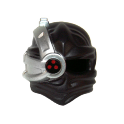 Minifigure, Headgear Ninjago Wrap with Silver Cyborg Eyepiece with One Red Dot on Top without Silver Outline Pattern Minifigure, Headgear Ninjago Wrap with Silver Cyborg Eyepiece with One Red Dot on Top without Silver Outline Pattern