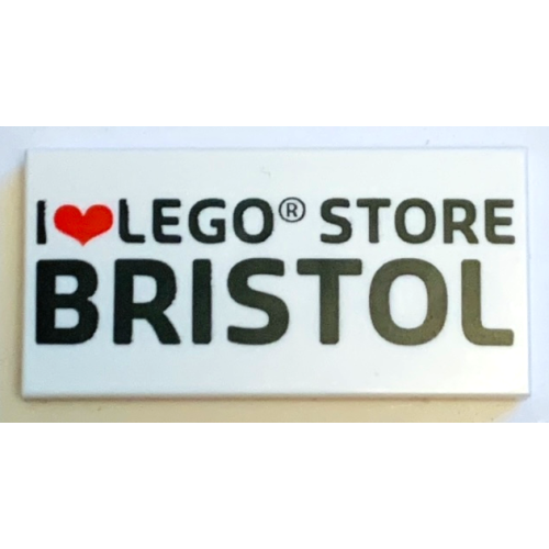 Деталь LEGO 87079pb1045 Tile 2 x 4 with 'I Heart LEGO STORE BRISTOL' Pattern