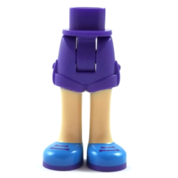 Mini Doll Hips and Shorts Folded Hem with Light Nougat Legs and Dark Azure Shoes with Dark Purple Soles and Laces Pattern - Thick Hinge Mini Doll Hips and Shorts Folded Hem with Light Nougat Legs and Dark Azure Shoes with Dark Purple Soles and Laces Pattern - Thick Hinge
