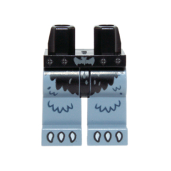 Hips and Sand Blue Legs with Black Loincloth, Bat Buckle and White Claws Pattern Hips and Sand Blue Legs with Black Loincloth, Bat Buckle and White Claws Pattern