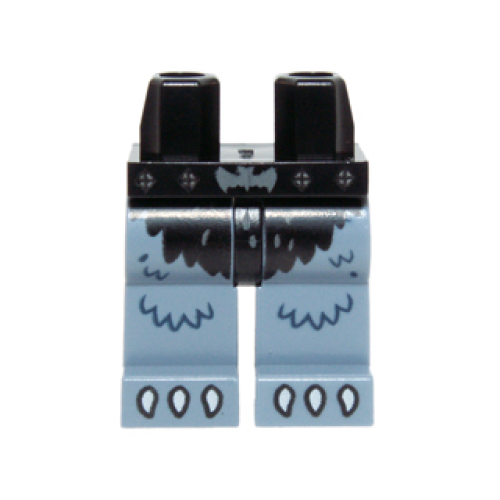 Деталь LEGO 970c55pb07 Hips and Sand Blue Legs with Black Loincloth, Bat Buckle and White Claws Pattern
