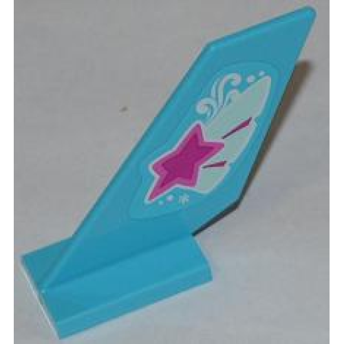 Деталь LEGO 6239pb039 Tail Shuttle with Magenta Star on Butterfly Wing Pattern on Both Sides (Stickers) - Set 3063