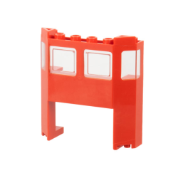 Train Front 2 x 6 x 5 1/3 with 1 x 4 x 2 Cutout and Window with Molded Trans-Clear Glass Pattern