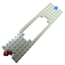 Train Base 6 x 22 Cutout with Magnets - Light Gray