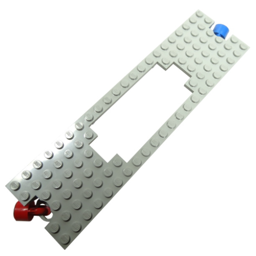 Деталь LEGO x902c01 Train Base 6 x 22 Cutout with Magnets - Light Gray