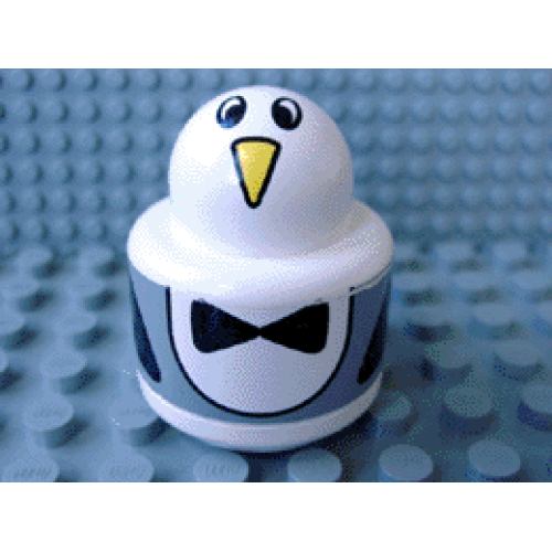 Деталь LEGO 31005pb06 Primo Brick, Round Rattle 1 x 1 with Penguin Pattern