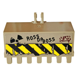 Vehicle, Digger Bucket 7 Teeth 3 x 6 with Locking 2 Finger Hinge with 'ROSS DA BOSS', 'CPG' and Nuclear Symbol Pattern (Sticker) - Set 76078