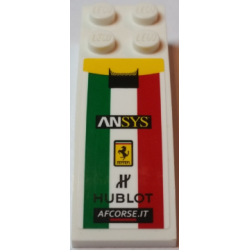 Slope, Curved 6 x 2 with 'ANSYS', Ferrari Logo, 'HUBLOT', and 'AFCORSE.IT' Pattern (Sticker) - Set 75908 Slope, Curved 6 x 2 with 'ANSYS', Ferrari Logo, 'HUBLOT', and 'AFCORSE.IT' Pattern (Sticker) - Set 75908