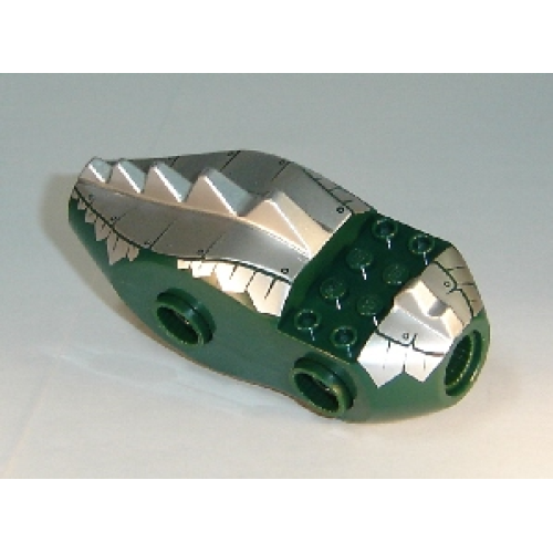 Деталь LEGO 59224c01pb03 Dragon Body (Fantasy Era) with Metallic Silver Dorsal Scales Pattern (7048)