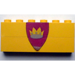 Stickered Assembly 6 x 1 x 2 with Triangular Shield with Crown Pattern (Sticker) - Sets 375 / 6075 - 2 Brick 1 x 6 Stickered Assembly 6 x 1 x 2 with Triangular Shield with Crown Pattern (Sticker) - Sets 375 / 6075 - 2 Brick 1 x 6