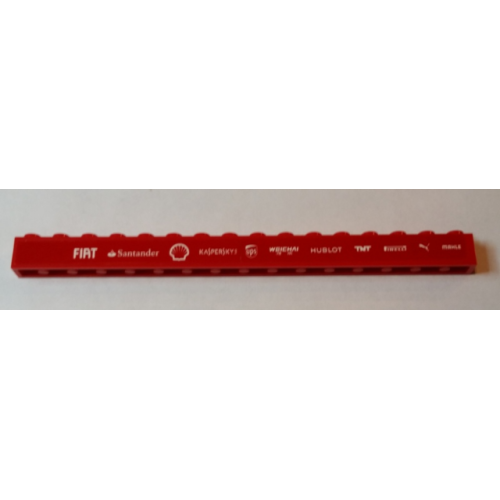 Деталь LEGO 2465pb19L Brick 1 x 16 with 'FIAT', 'Santander', Shell Logo, 'KASPERSKY lab', ups Logo, 'WEICHAI', HUBLOT', 'TNT', PIRELLI', Puma Logo and 'MAHLE' Pattern (Stickers) - Set 75913