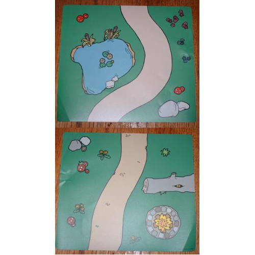 Деталь LEGO multipls13 Plastic Part for Sets 3615 and 9131 - Playmat with Path and Pond / Path and Firepit Pattern