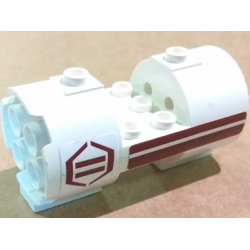 Cylinder 3 x 6 x 2 2/3 Horizontal with Dark Red Stripes and Hexagon Pattern Model Right (Stickers) - Set 8085 Cylinder 3 x 6 x 2 2/3 Horizontal with Dark Red Stripes and Hexagon Pattern Model Right (Stickers) - Set 8085