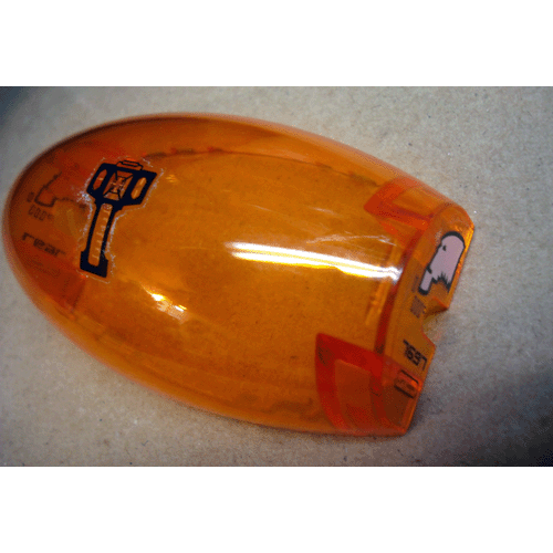 Деталь LEGO 50986pb006 Windscreen 10 x 6 x 3 Bubble Canopy Double Tapered with Control Panel, White Alien Skulls and '7697' Pattern (Stickers) - Set 7697