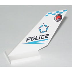 Tail Shuttle with Star, Black 'POLICE', and Blue Checkered Tip Pattern
