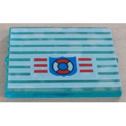 Glass for Window 1 x 4 x 3 with 9 White Stripes and Coast Guard Pattern (Sticker) - Set 6338
