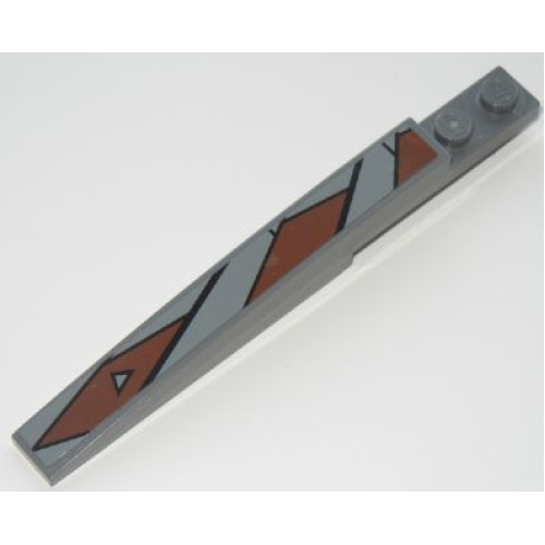 Деталь LEGO 85970pb011 Slope, Curved 10 x 1 with SW Sith Pattern (Sticker) - Set 7957