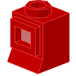 Window 1 x 1 x 1 with Trans-Clear Glass (39 / 39glass) - Red