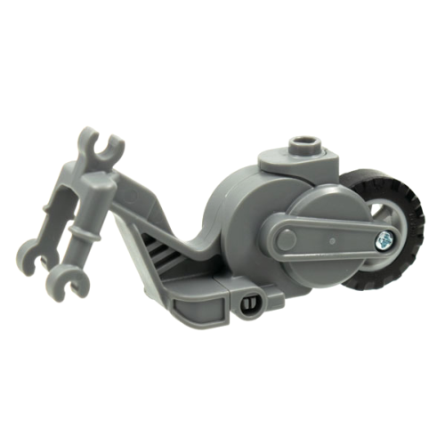 Деталь LEGO 69869c01 Flywheel Stuntz Riding Cycle with Light Bluish Gray Rear Wheel and Black Tire