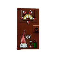 Door 1 x 4 x 6 with Stud Handle with Gold Window and Letterbox, Christmas Decoration, White Santa, Nightcap, Red and Green Presents Pattern (Stickers) - Set 4002023 Door 1 x 4 x 6 with Stud Handle with Gold Window and Letterbox, Christmas Decoration, White Santa, Nightcap, Red and Green Presents Pattern (Stickers) - Set 4002023