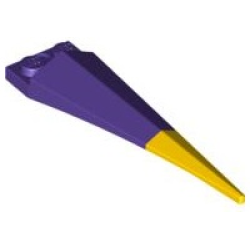 Plate, Modified 1 x 2 with Angular Extension with Molded Flexible Rubber Yellow Tip Pattern