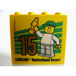 Brick 2 x 4 x 3 with Besuchsmeister 15 Gold 2015 Legoland Deutschland Resort Pattern