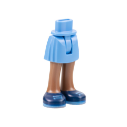 Mini Doll Hips and Skirt with Molded Medium Brown Legs and Printed Dark Blue Shoes with Medium Blue Laces and Soles Pattern - Thin Hinge Mini Doll Hips and Skirt with Molded Medium Brown Legs and Printed Dark Blue Shoes with Medium Blue Laces and Soles Pattern - Thin Hinge