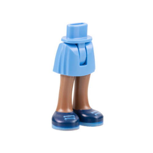 Деталь LEGO 35216ac00pb012 Mini Doll Hips and Skirt with Molded Medium Brown Legs and Printed Dark Blue Shoes with Medium Blue Laces and Soles Pattern - Thin Hinge