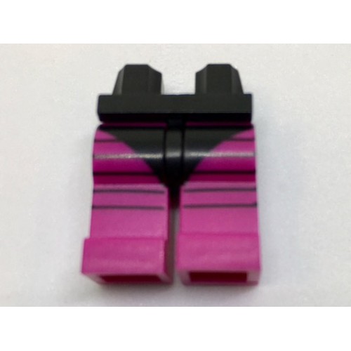 Деталь LEGO 970c71pb001 Hips and Magenta Legs with Black Leotard and 5 Black Stripes Pattern