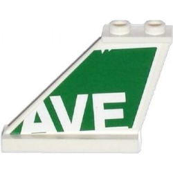 Tail 4 x 1 x 3 with White 'AVE' on Green Background Pattern on Left Side (Sticker) - Set 79120 Tail 4 x 1 x 3 with White 'AVE' on Green Background Pattern on Left Side (Sticker) - Set 79120