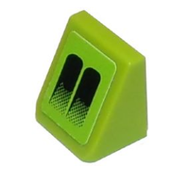 Slope 30 1 x 1 x 2/3 with Black Air Intake Double Faded on Lime Background Pattern Model Right Side (Sticker) - Set 8133