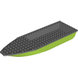 Boat, Hull Unitary 28 x 8 with Dark Bluish Gray Top (92710 / 92711) - Lime