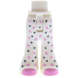 Mini Doll Hips and Trousers Bell-Bottoms with Bright Pink Shoes and Dark Blue Hearts Pattern - Thin Hinge Mini Doll Hips and Trousers Bell-Bottoms with Bright Pink Shoes and Dark Blue Hearts Pattern - Thin Hinge