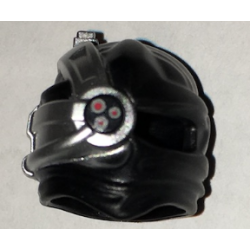 Minifigure, Headgear Ninjago Wrap with Silver Cyborg Eyepiece with One Red Dot on Bottom with Silver Outline Pattern Minifigure, Headgear Ninjago Wrap with Silver Cyborg Eyepiece with One Red Dot on Bottom with Silver Outline Pattern