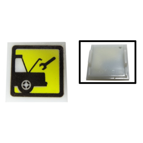 Деталь LEGO 2384pb02 Electric, Light 2 x 2 Clip-On Plate with Car Repair Pattern