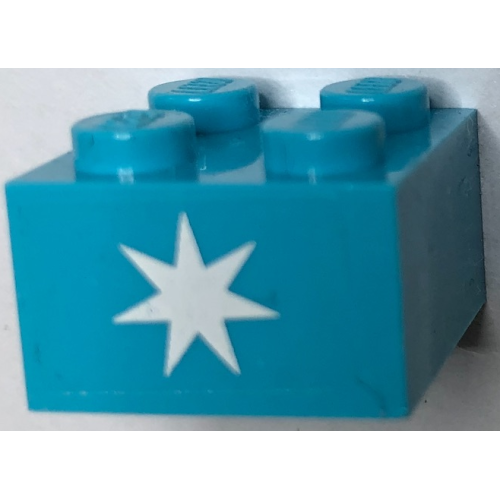 Деталь LEGO 3003pb146 Brick 2 x 2 with Maersk Star Logo Pattern (Sticker) - Set 10241