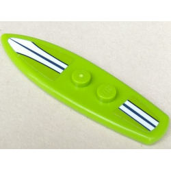Minifigure, Utensil Surfboard Standard with White and Dark Green Lines Pattern (Stickers) - Set 41315