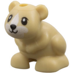 Hamster / Mouse, Friends Style with Black Eyes, Nose and Mouth and White Muzzle and Blaze Pattern (Harry)