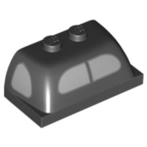 Деталь LEGO 30841pb04 Windscreen 2 x 4 x 1 1/3 with Silver Side Windows and Split Rear Window Pattern