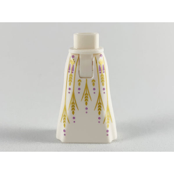 Mini Doll Hips and Skirt Full Length with Gold Grain and Medium Lavender Berries Pattern - Thick Hinge Mini Doll Hips and Skirt Full Length with Gold Grain and Medium Lavender Berries Pattern - Thick Hinge