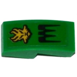 Slope, Curved 2 x 1 x 2/3 with Air Intake and Gold Ninjago Lloyd Power Emblem Pattern (Sticker) - Set 70601