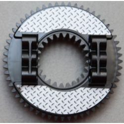 Technic Turntable 56 Tooth with Black Top with Silver Tread Plates Pattern (Stickers) - Set 8292 Technic Turntable 56 Tooth with Black Top with Silver Tread Plates Pattern (Stickers) - Set 8292