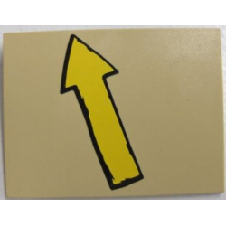 Slope 10 6 x 8 with Yellow Arrow Pointing Up (away from edge of slope) Pattern (Sticker) - Set 4982