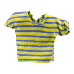 Scala, Clothes Male T-shirt with Light Lime, Medium Violet, and Yellow Stripes Pattern