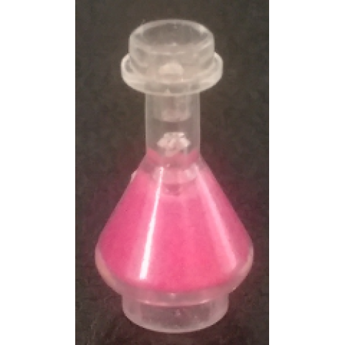 Деталь LEGO 93549pb07 Minifigure, Utensil Bottle, Erlenmeyer Flask with Molded Magenta Fluid Pattern