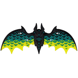 Plastic Part for Set 41195 - Wings with Black and Dark Turquoise Bats Pattern