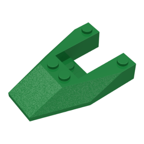 Деталь LEGO 6153a Wedge 6 x 4 Cutout without Stud Notches - Green