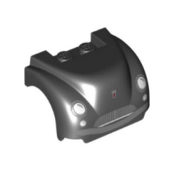 Vehicle, Mudguard 3 x 4 x 2 with Flat Top, Steep Front and Curved Fenders with Headlights, Grille, Curved Bumper and Smile with Teeth Pattern (Sheriff) Vehicle, Mudguard 3 x 4 x 2 with Flat Top, Steep Front and Curved Fenders with Headlights, Grille, Curved Bumper and Smile with Teeth Pattern (Sheriff)