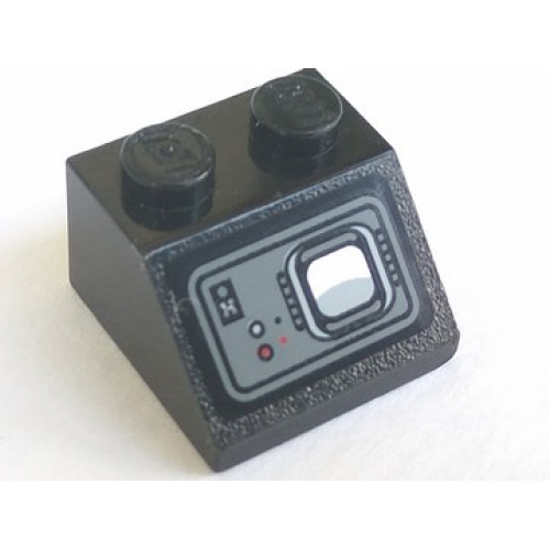 Деталь LEGO 3039pb117 Slope 45 2 x 2 with Computer Screen on Dark Bluish Gray Background Pattern (Sticker) - Set 75055